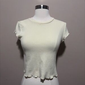 Sunday Best Cream Cap Sleeve Crop Top